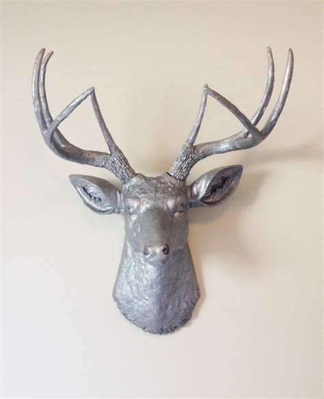 silver deer head wall mount